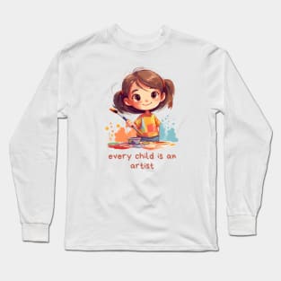 Every Child is an Artist - Kawaii Girl Long Sleeve T-Shirt